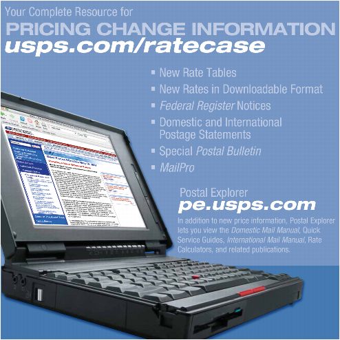 PB 22203a Back Cover. Pricing Change Information usps.com/ratecase