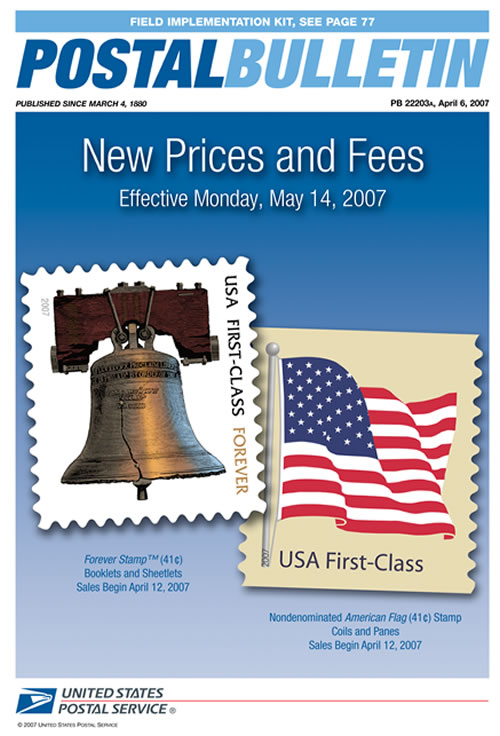 Front Cover- New Prices and Fees Effective Monday May 14, 2007