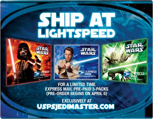 Ship at lightspeed. For a limited time, Express Mail pre-paid 3-packs (pre-order begins on April 6) exclusively at uspsjedimaster.com.