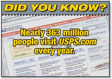 Did you know? Nearly 363 million people visit USPS.com every year.