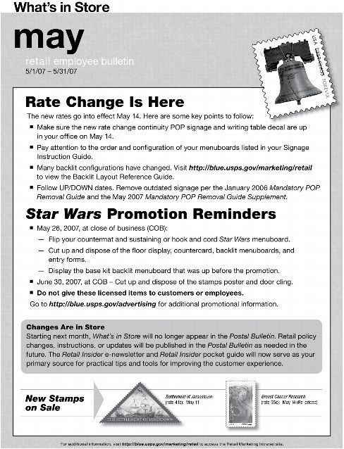 What's in Store. May Retail Employee Bulletin 5/1/07-5/31/07.