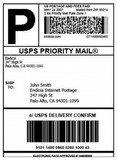 USPS Priority Mail indicia