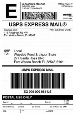USPS Express Mail indicia