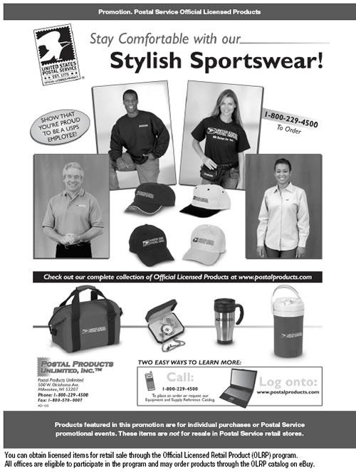 Stylish Sports Wear Promotion available for resale in Postal Retail Stores