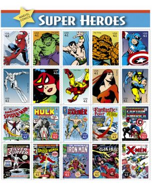 Marvel Super Heroes 20 stamps sheet.