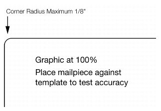Illustration of maximum corner radius for flat-size mailpieces.