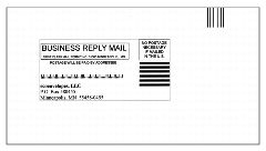 Exhibit 2, sample of the appropriate FIM (A or C) printed on an envelope.