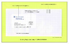 Exhibit 3, sample of the appropriate FIM (A or C) printed on an envelope.