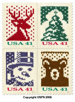Holiday Knits 41-cent stamps.
