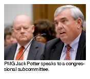 PMG Jack Potter speaks to a congressional subcommittee.
