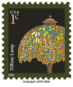 Tiffany Lamp 1-cent definitive stamp