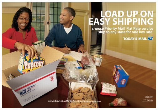 LOAD UP ON EASY SHIPPING choose Priority Mail Flast Rate service ship to any state for one low rate. TODAY'S MAIL. usps.com *Up to a 70lb. maximum if shipped within the United States. International rates and restrictions may vary; contract your Retail Associate for details.
