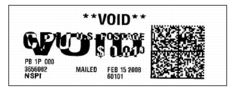 CARS postage label with barcode