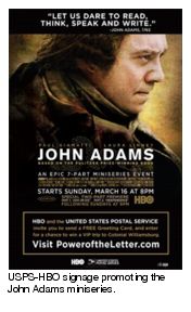 USPS-HBO signage promoting the John Adams miniseries
