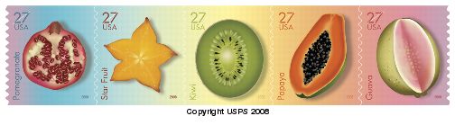 Tropical Fruit stamps