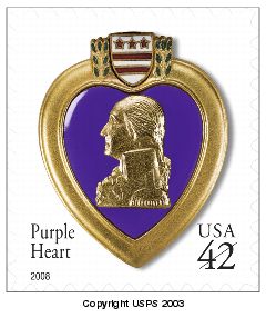 42-cent Purple Heart stamp.