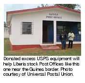 Donated excess USPS equipment will help Liberia stock Post Offices like this one near the Guinea border. Photo courtesy of Universal Postal Union.