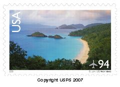 a 94-cent, definitive stamp, St. John, US Virgin Islands