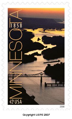42-cent commemorative stamp, Minnesota Statehood
