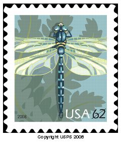 62-cent, definitive stamp, Dragonfly