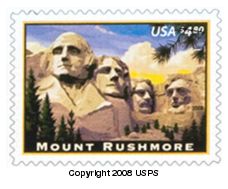 Mount Rushmore stamp.