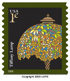 1-cent Tiffany Lamp stamp.