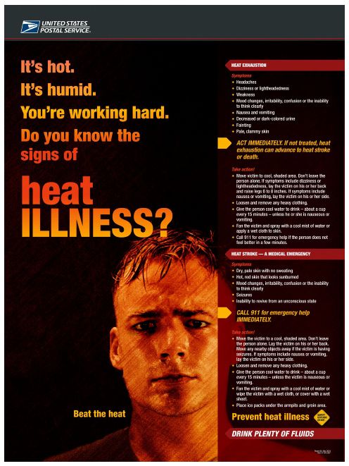 Poster 65, Heat Illness Signs and Symptoms.