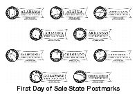 First Day of Sale State Postmarks