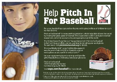 Retail Take-One Back - Help Pitch In For Baseball.