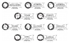 First Day of Sale State Postmarks.