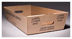 Cardboard Managed Mail tray.