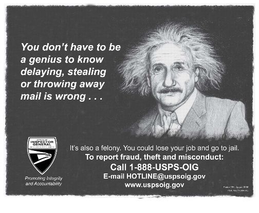 Poster 239- To report Fraud call 1-888-USPS-OIG