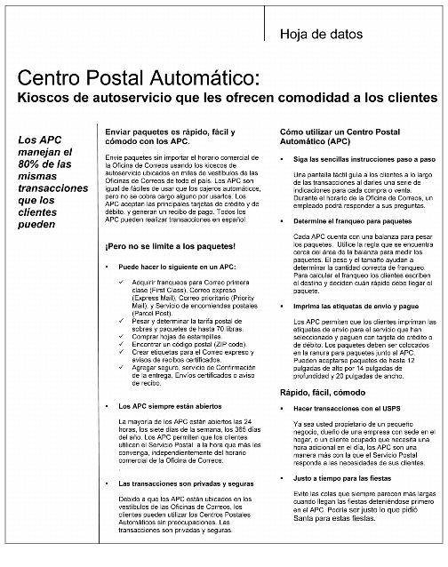 Fact Sheet: Centro Postal Automatico