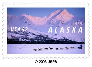 Alaska Statehood 42-cent stamp.