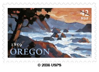 Oregon Statehood 42-cent stamp.