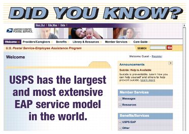 Did you know? USPS has the largest and most extensive EAP service model in the world.