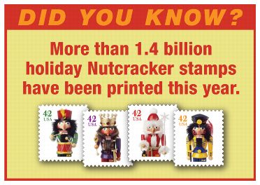 Did you know? More than 1.4 billion holiday Nutcracker stamps have been printed this year.