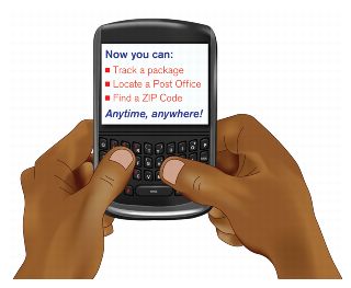 Service Talk for all employees: USPS Mobile image of Blackberry.