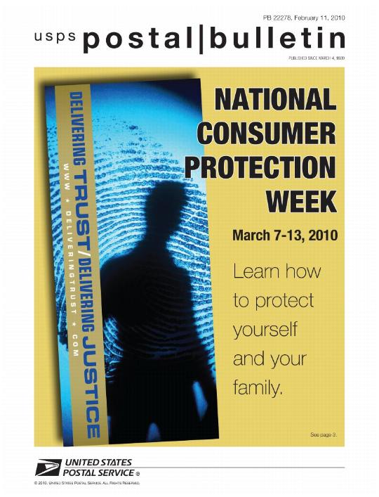 NATIONAL CONSUMER PROTECTION WEEK march 7-13, 2010 Learn how to protect yourself and your family. See page 3