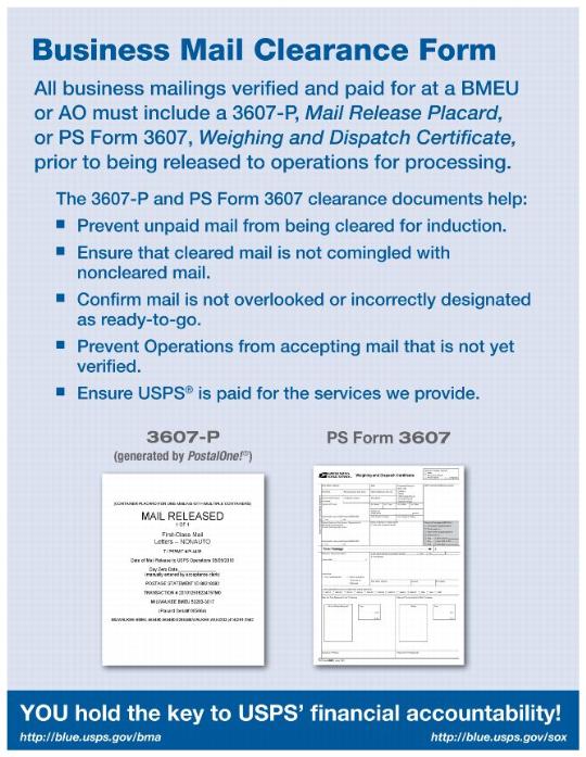 Business Mail Clearance Form