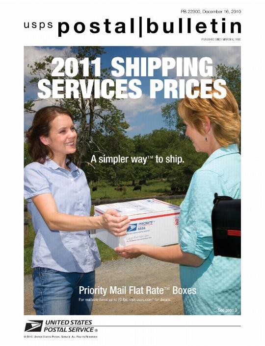 PB 22300, December 16, 2010 Front Cover - 2011SHIPPING SERVICE PRICES A simpler way to ship.