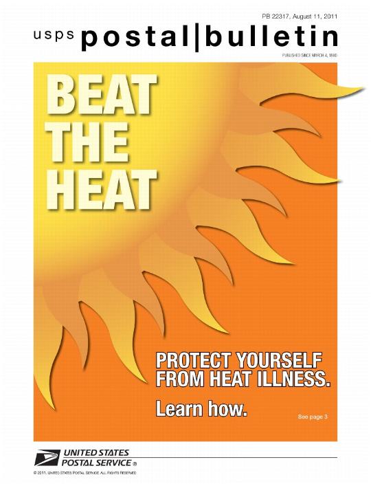 PB 22317, August 11, 2011 Front Cover - BEAT THE HEAT. Protect Yourself From Heat Illness, Learn Now. See Page 3