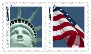 Stamp Announcement 11-39: Lady Liberty and U.S. Flag