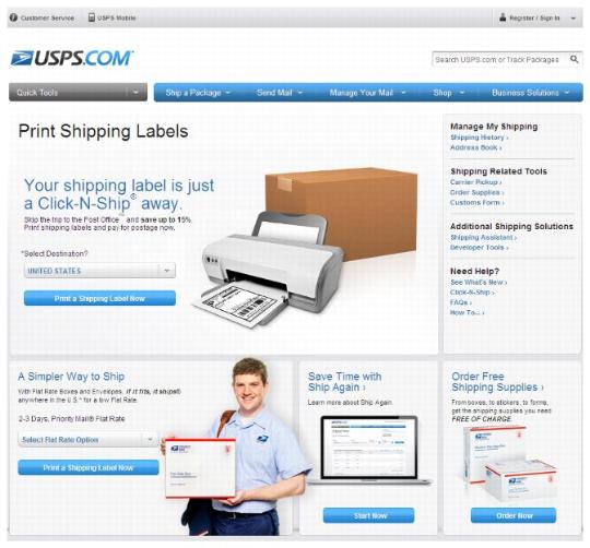 USPS.com Print Shipping Labels
