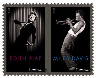 Stamp Announcement 12-36: Miles Davis/Edith Piaf
