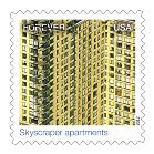 Skyscraper apartments stamp