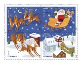 Santa and Sleigh Stamp