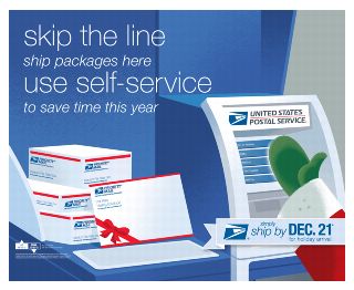 skip the line ship packages here use self-service to save time this year