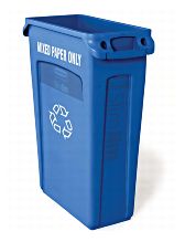 Blue mixed paper only recycling container