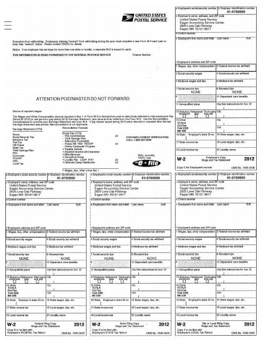 Form W2 - Front